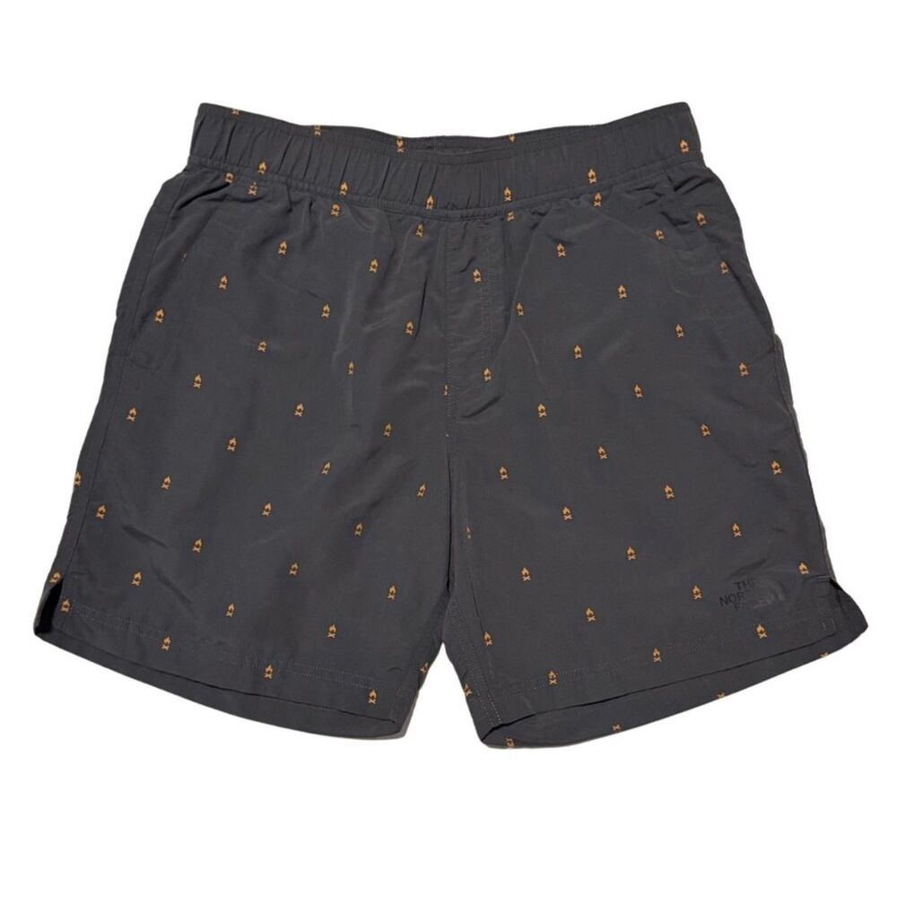 The North Face Classic V Pull On Swim Trunks - Campfire Print Asphalt Gray